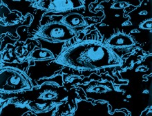 Illustration Augen in Wolken